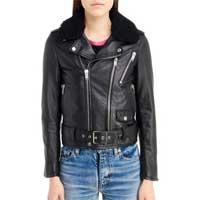 Bulletproof Women's Saint Laurent Black Leather Moto Jacket 