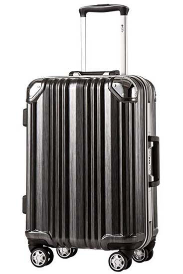 Coolife Luggage Aluminium Frame Hard Shell Spinner Suitcase
