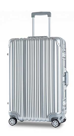 Merax Travelhouse Aluminium Frame HardShell Suitcase - silver
